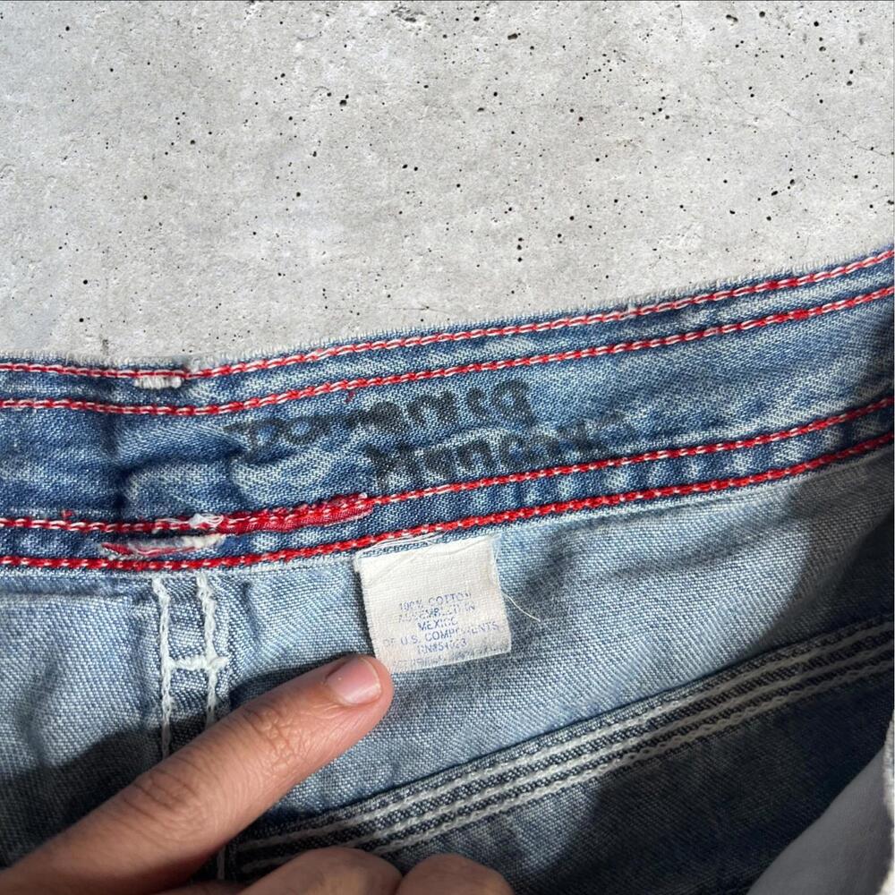 Old Navy Womens Denim Shorts Y2K 90's Pockets Raw Hem Blue Size 28 - Picture 2 of 8